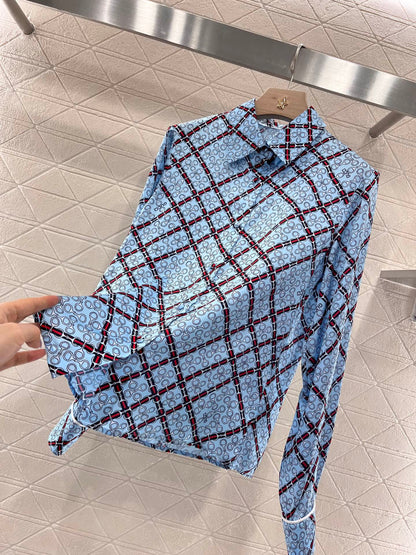 2025 new twill material comfortable and elegant printed shirt