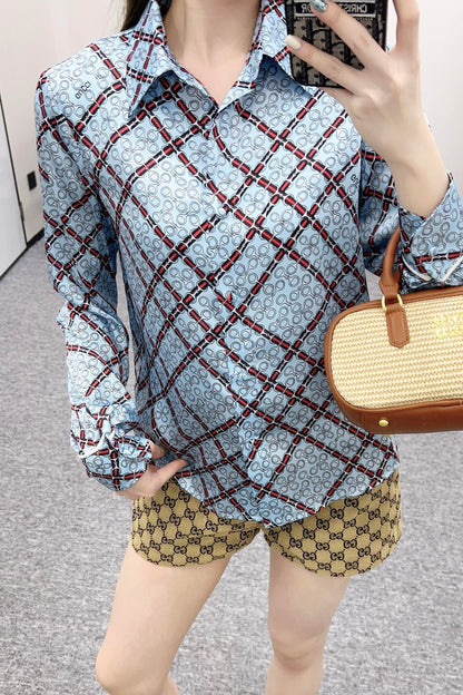 2025 new twill material comfortable and elegant printed shirt