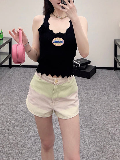 C* New Embroidered Knitted Vest
