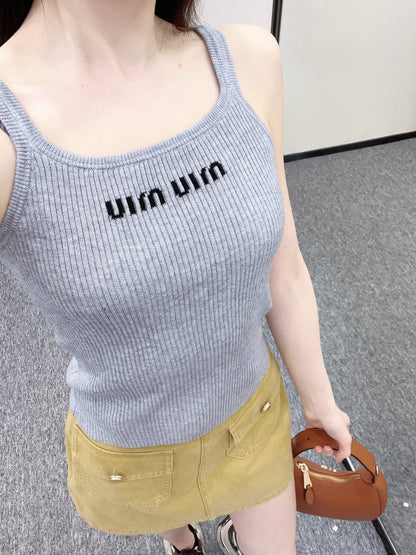 MI*MI*New Style Camisole Knitted Vest Wool Material
