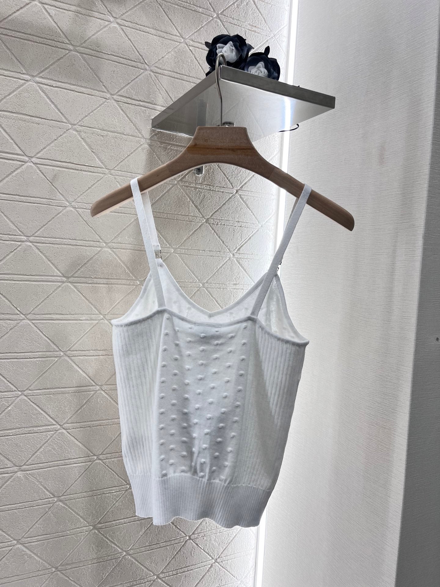 C*New Arrival Rhinestone Camisole Top Knitted Material
