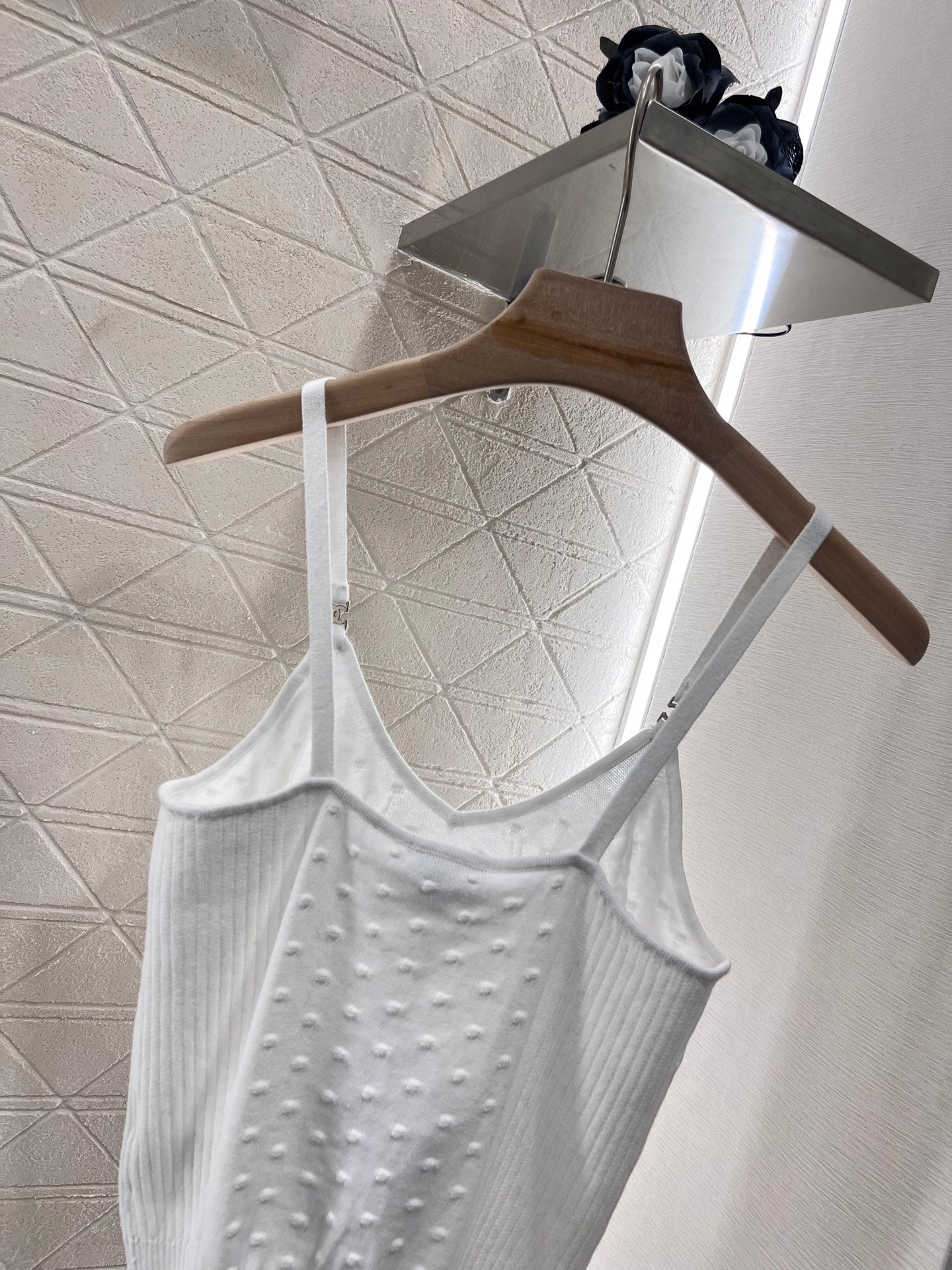 C*New Arrival Rhinestone Camisole Top Knitted Material