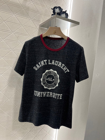 Round neck printed T-shirt, made of cotton