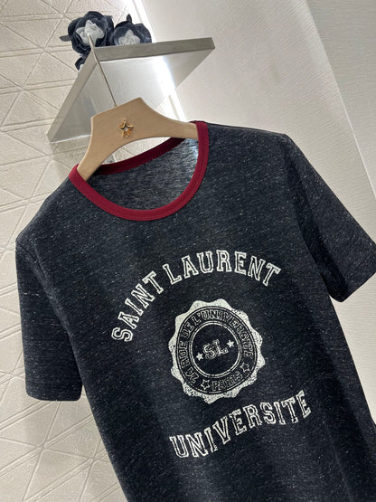 Round neck printed T-shirt, made of cotton
