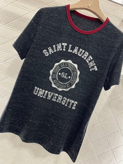 Round neck printed T-shirt, made of cotton