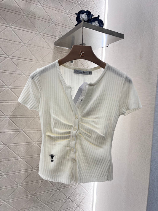 D*New Round Neck Short Sleeve Wool Yarn Material