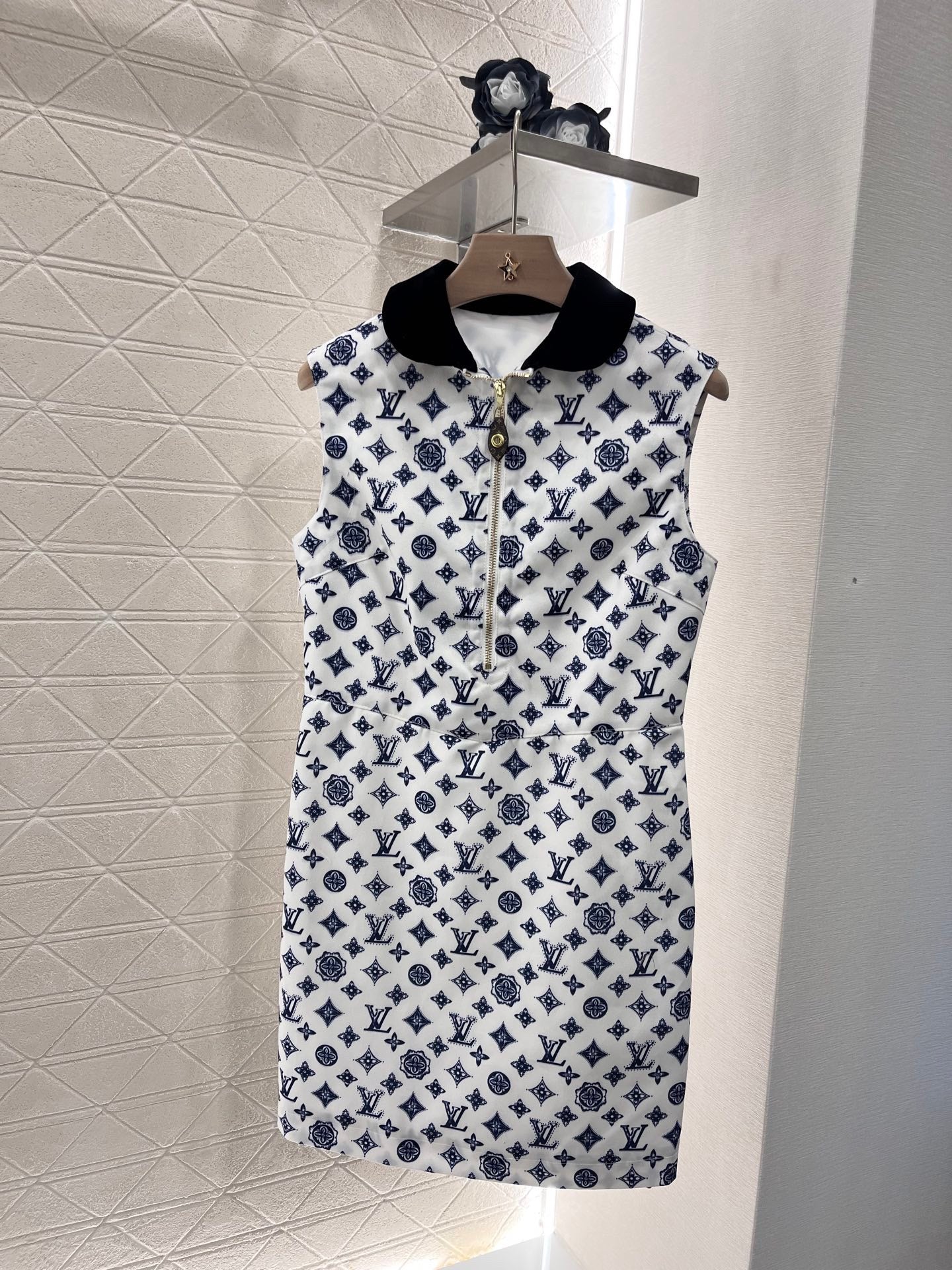 L*2025ss new style full body old flower letter sleeveless dress