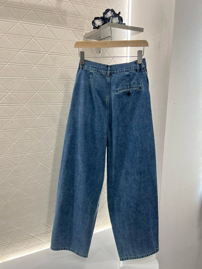 New Arrival Leather Label Stylish Denim Pants