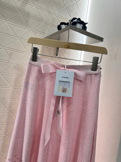 C*New Arrival 2025SS Bow High Waist Full Skirt