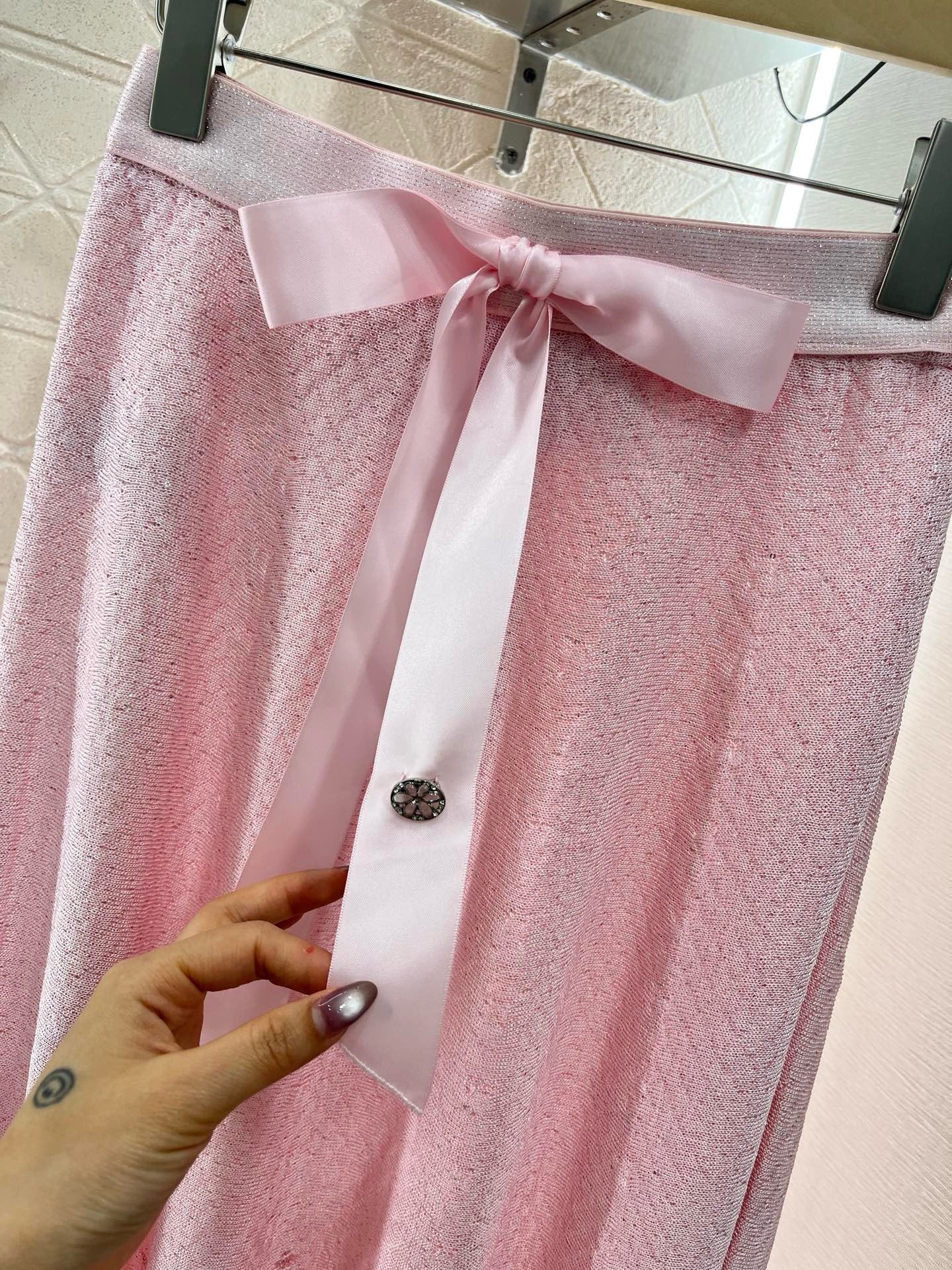 C*New Arrival 2025SS Bow High Waist Full Skirt