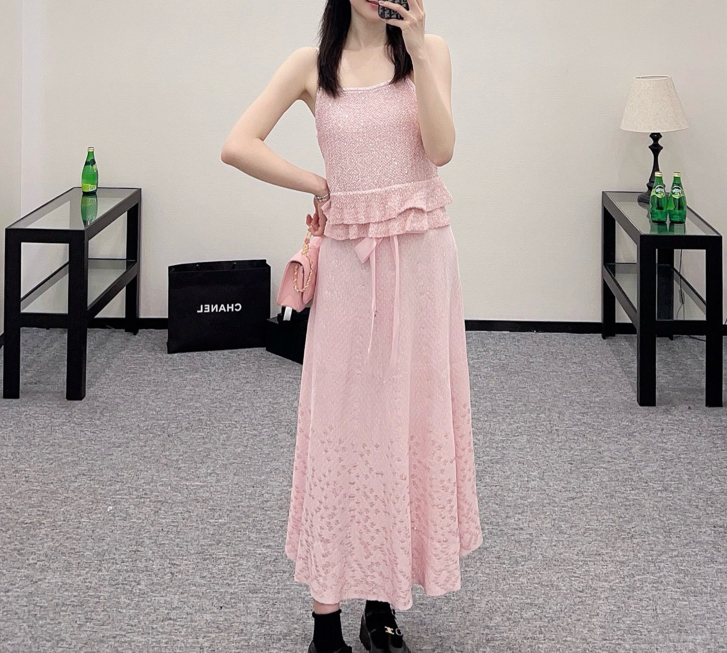 C*New Arrival 2025SS Bow High Waist Full Skirt
