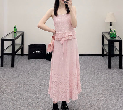 C*New Arrival 2025SS Bow High Waist Full Skirt