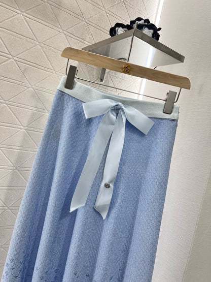C*New Arrival 2025SS Bow High Waist Full Skirt