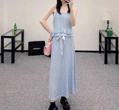 C*New Arrival 2025SS Bow High Waist Full Skirt