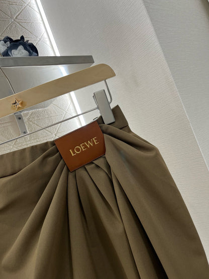 New Arrival 2025SS Leather Label Pleated Skirt