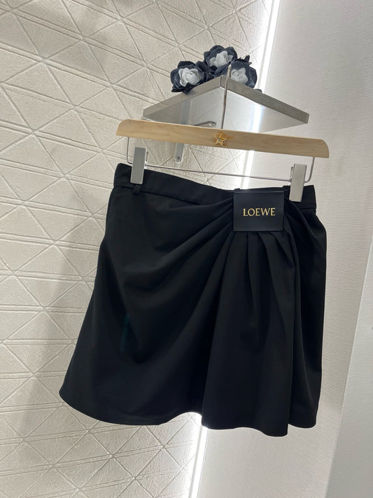 New Arrival 2025SS Leather Label Pleated Skirt