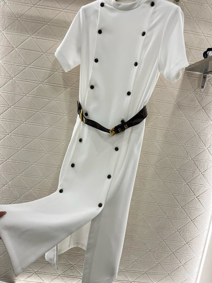 L*New Arrival 2025SS Belted Double Breasted Dress