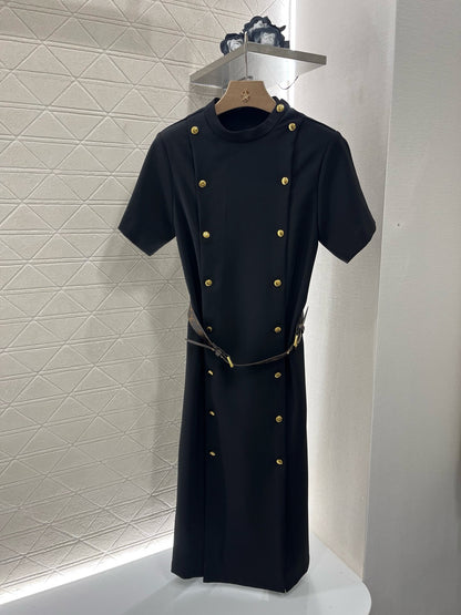 L*New Arrival 2025SS Belted Double Breasted Dress