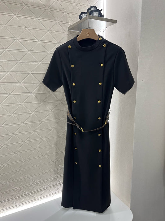 L*New Arrival 2025SS Belted Double Breasted Dress