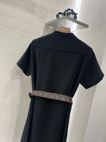 L*New Arrival 2025SS Belted Double Breasted Dress