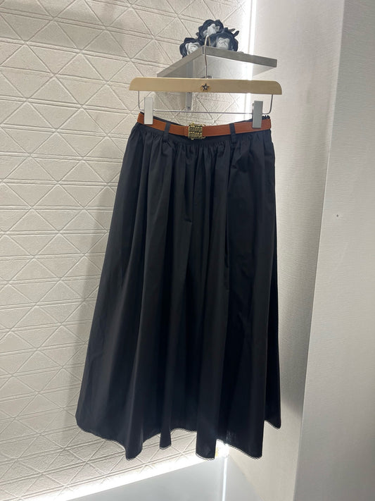 L*New Arrival 2025SS Lace-up Waistband Skirt Cotton
