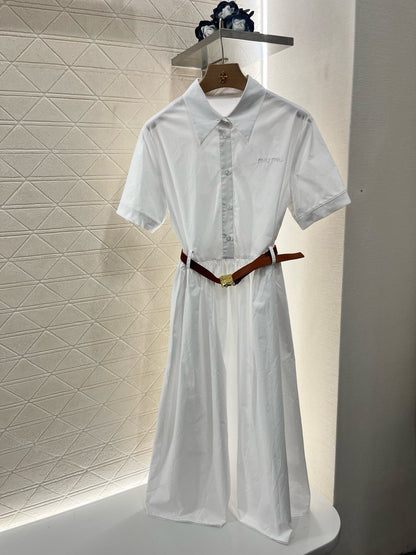 MI*MI* newest 2025SS lace belt dress, made of pure cotton