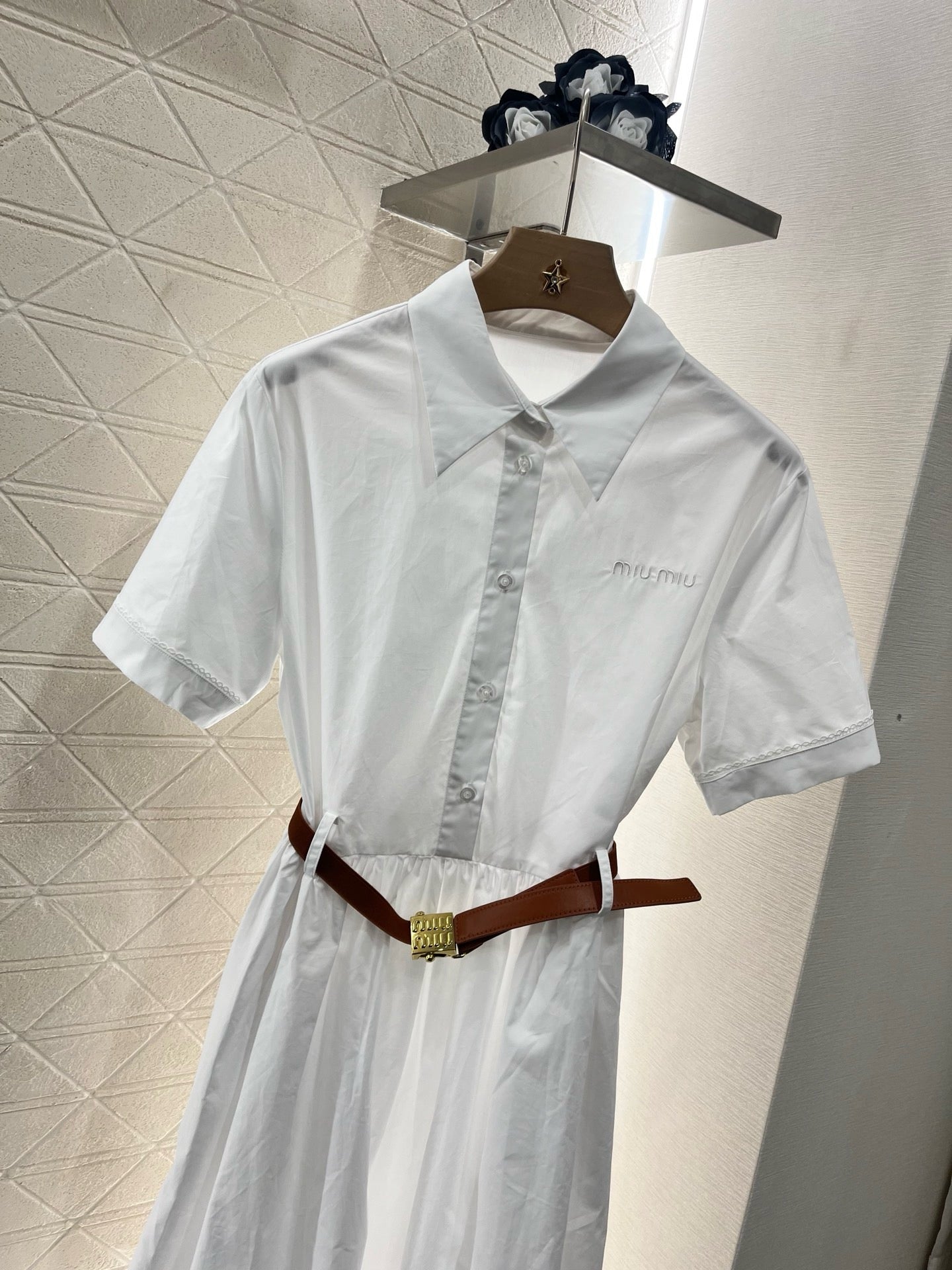 MI*MI* newest 2025SS lace belt dress, made of pure cotton