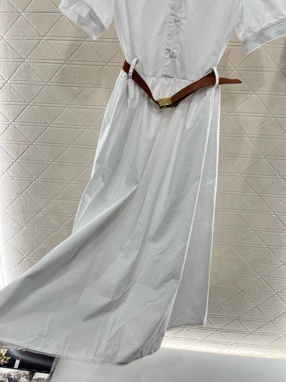 MI*MI* newest 2025SS lace belt dress, made of pure cotton