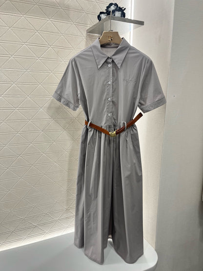 MI*MI* newest 2025SS lace belt dress, made of pure cotton