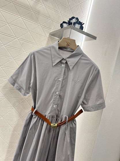 MI*MI* newest 2025SS lace belt dress, made of pure cotton