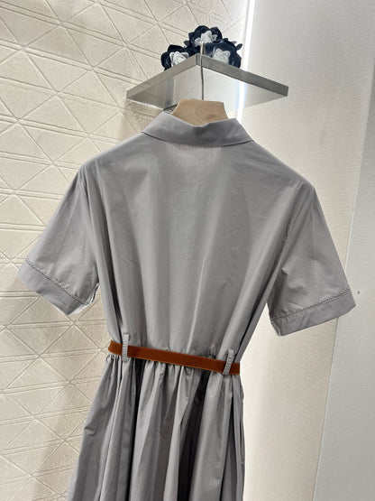 MI*MI* newest 2025SS lace belt dress, made of pure cotton