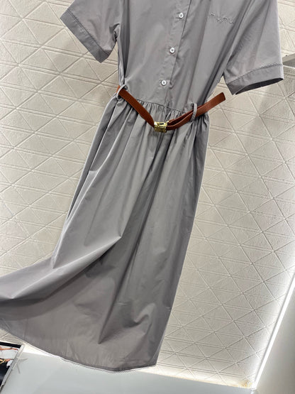 MI*MI* newest 2025SS lace belt dress, made of pure cotton
