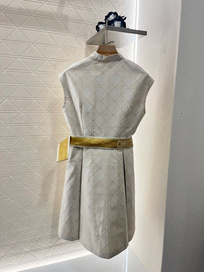 D*New Arrival Jacquard Belt Sleeveless Dress
