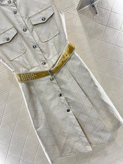 D*New Arrival Jacquard Belt Sleeveless Dress