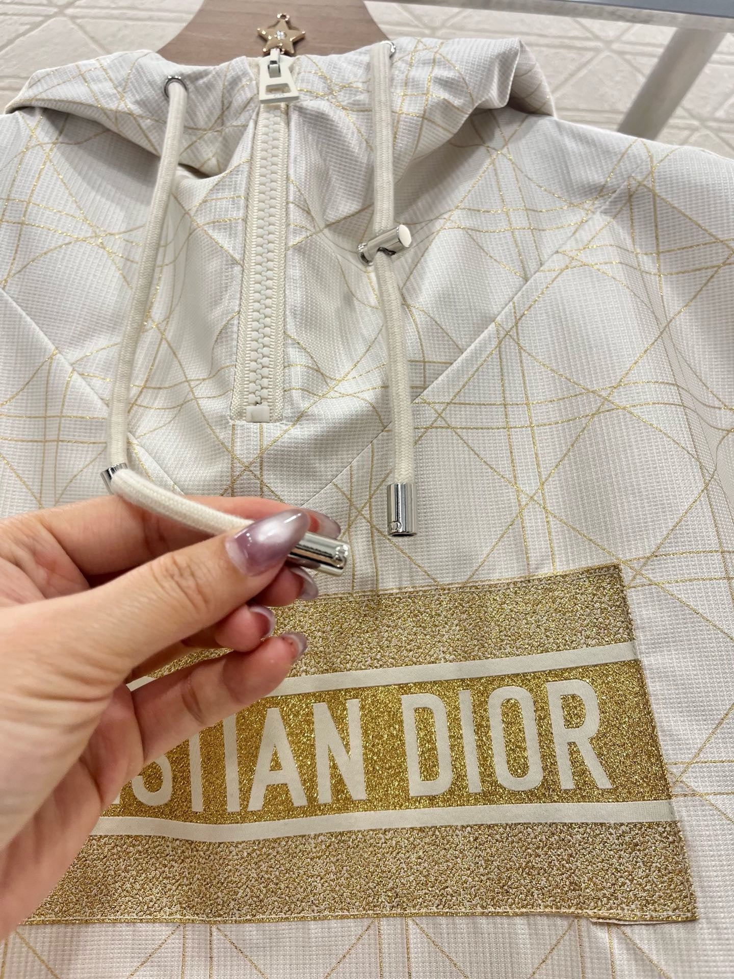 D*New arrival jacquard hooded top