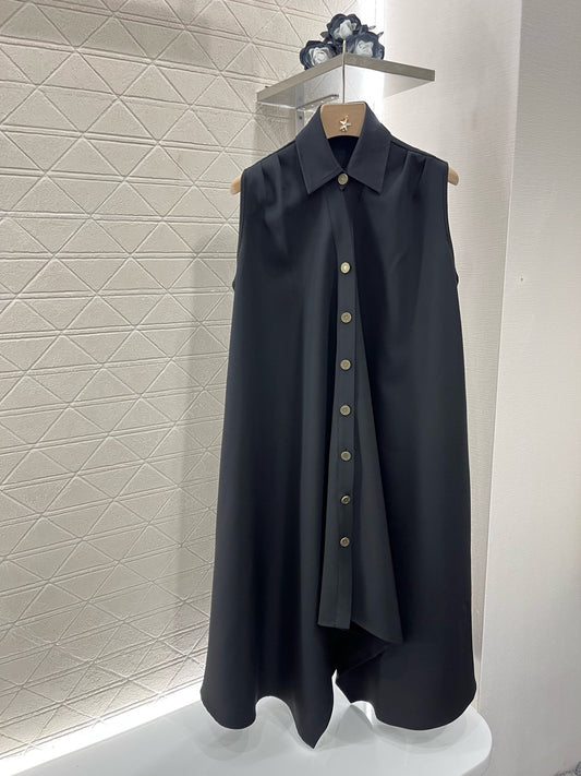 L*New Arrival 2025ss Lace-Up Dress Black