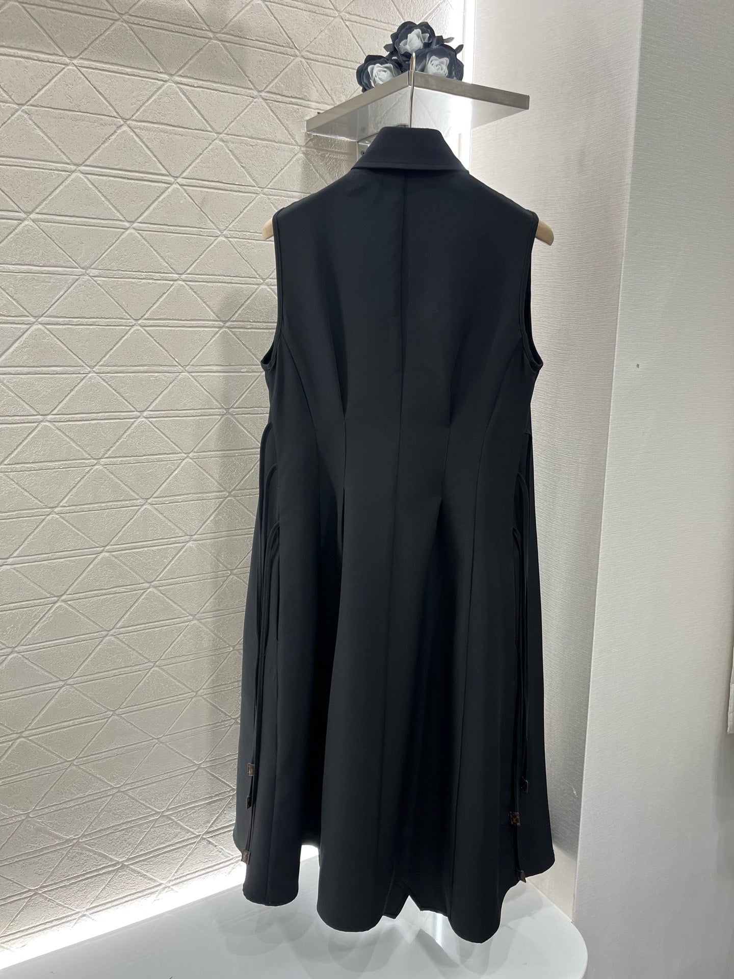 L*New Arrival 2025ss Lace-Up Dress Black