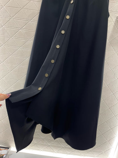 L*New Arrival 2025ss Lace-Up Dress Black