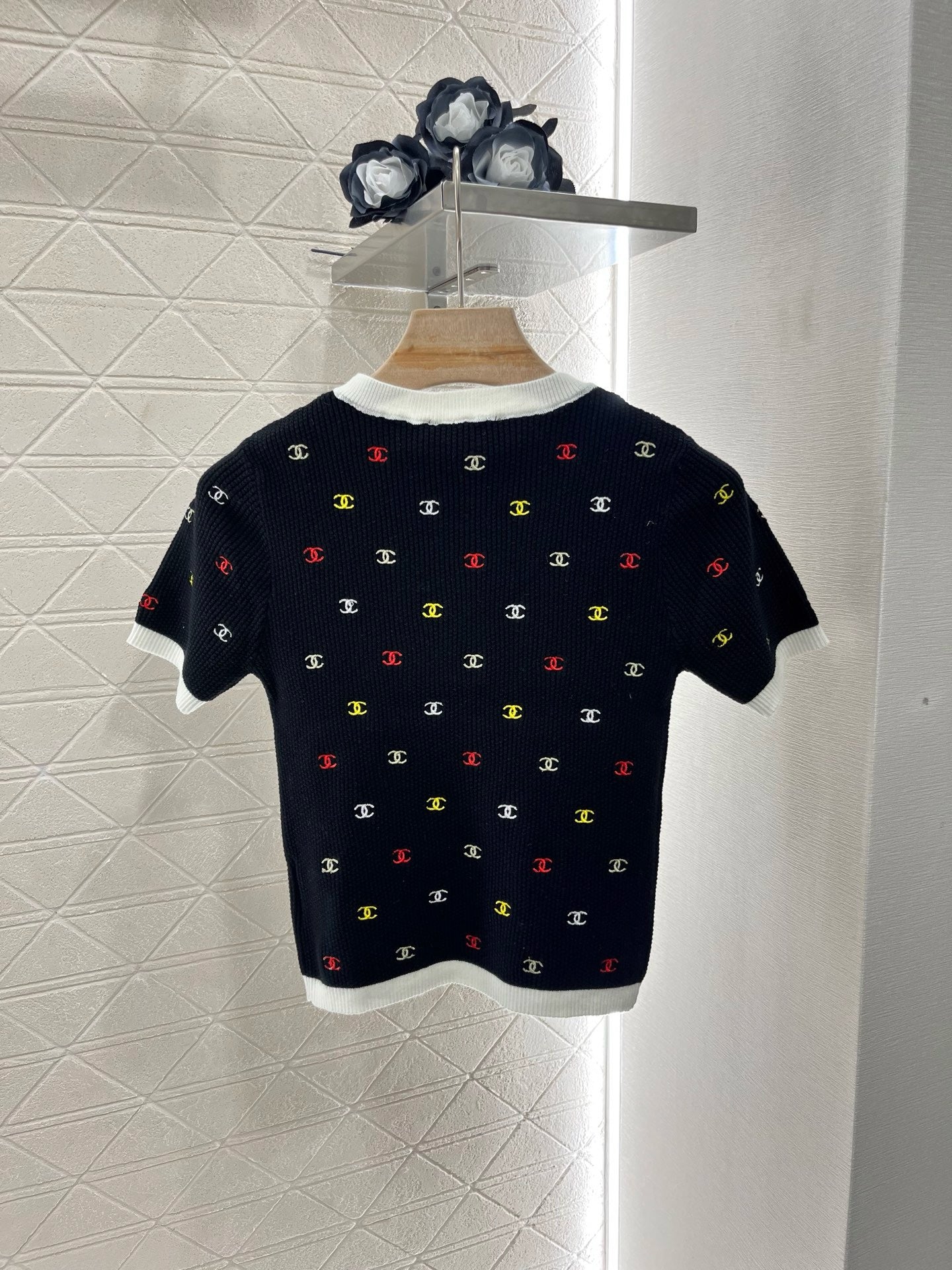 C* 2025SS New Embroidered Knitted Short Sleeves Wool Material