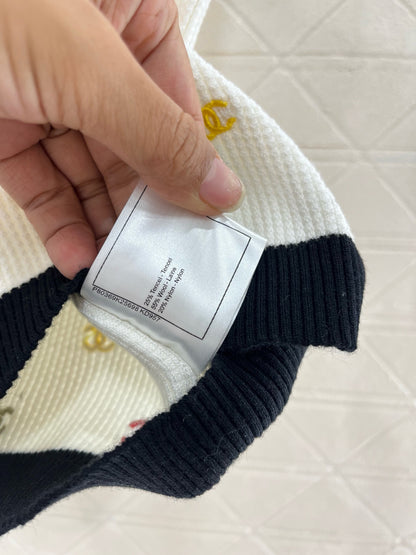 C* 2025SS New Embroidered Knitted Vest Wool Material