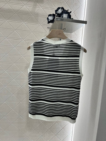 C* 2025SS new striped knitted vest