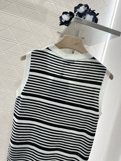 C* 2025SS new striped knitted vest