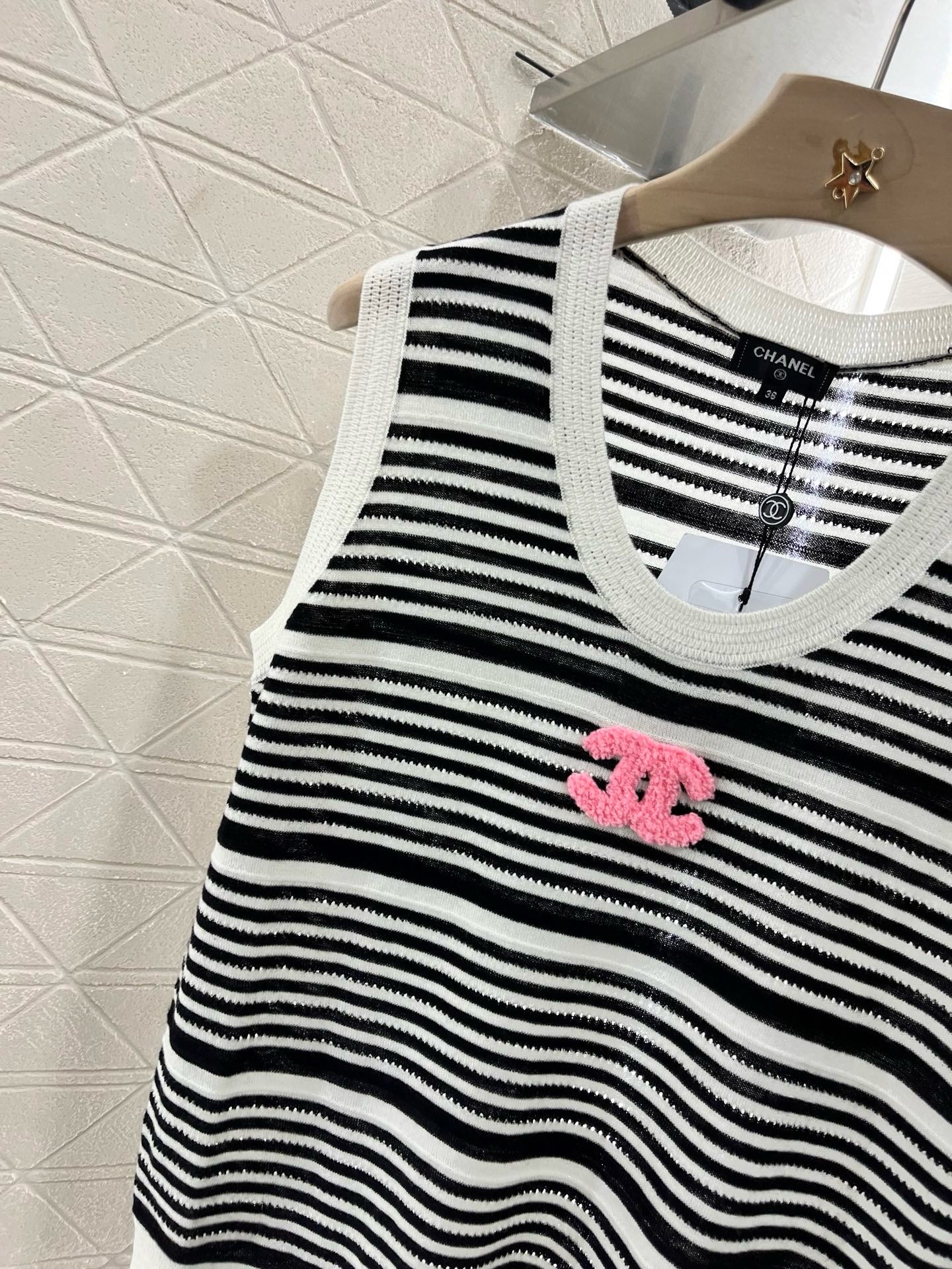 C* 2025SS new striped knitted vest