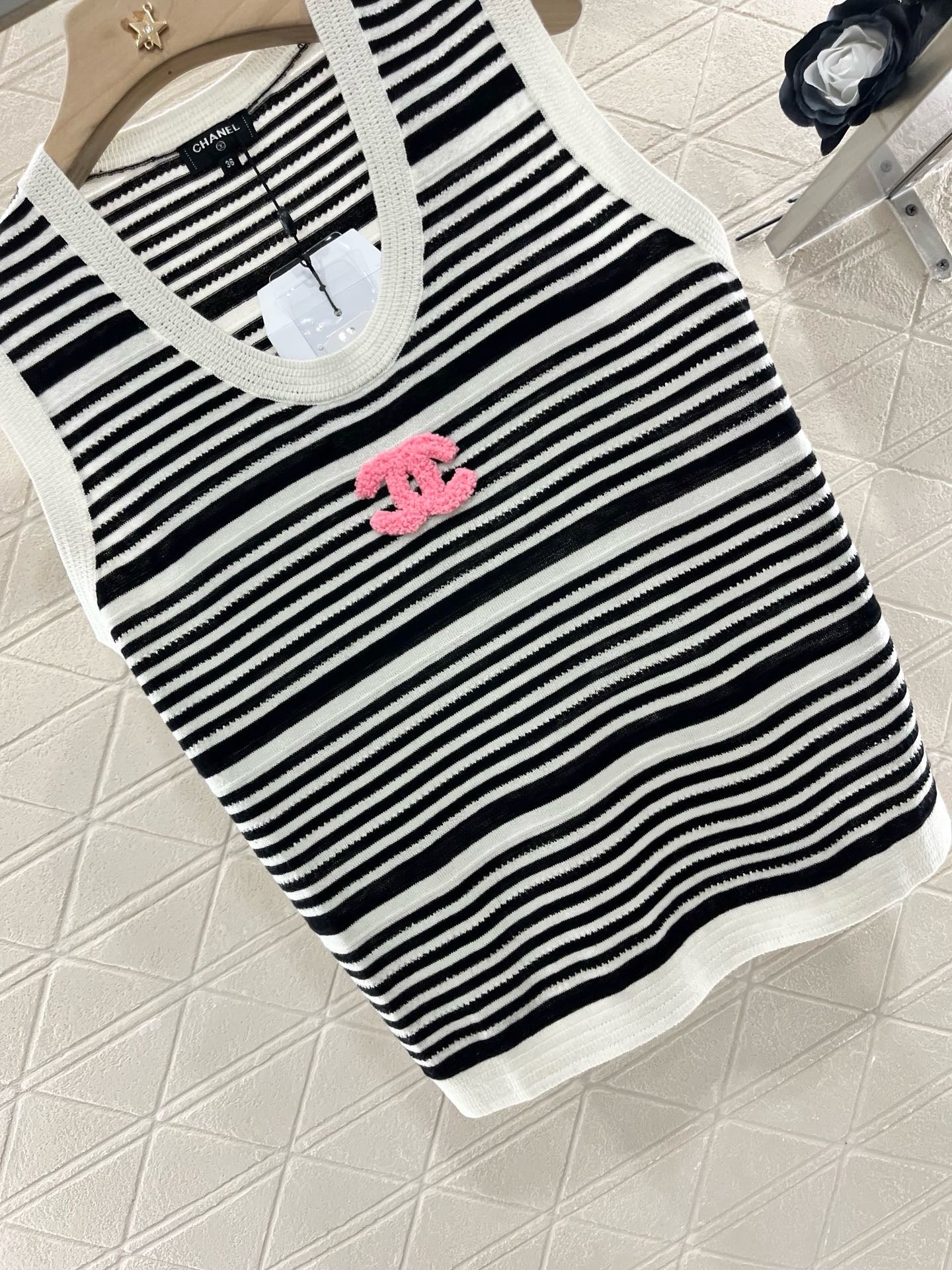 C* 2025SS new striped knitted vest