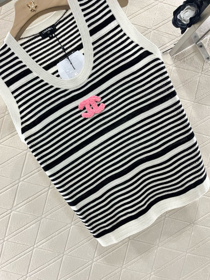 C* 2025SS new striped knitted vest