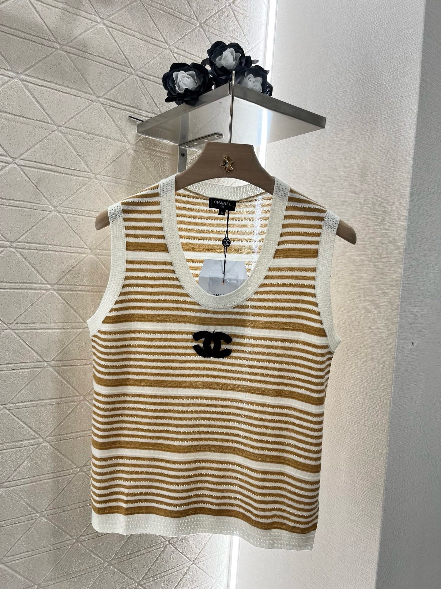 C* 2025SS new striped knitted vest
