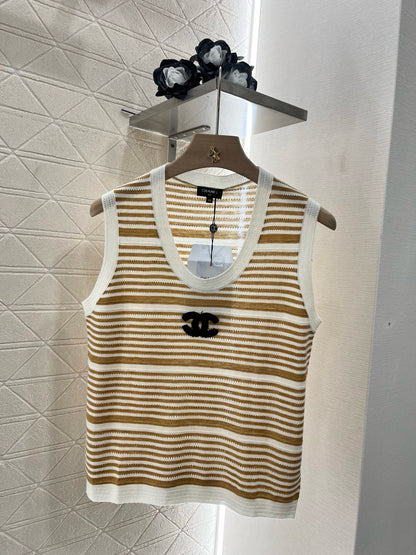 C* 2025SS new striped knitted vest