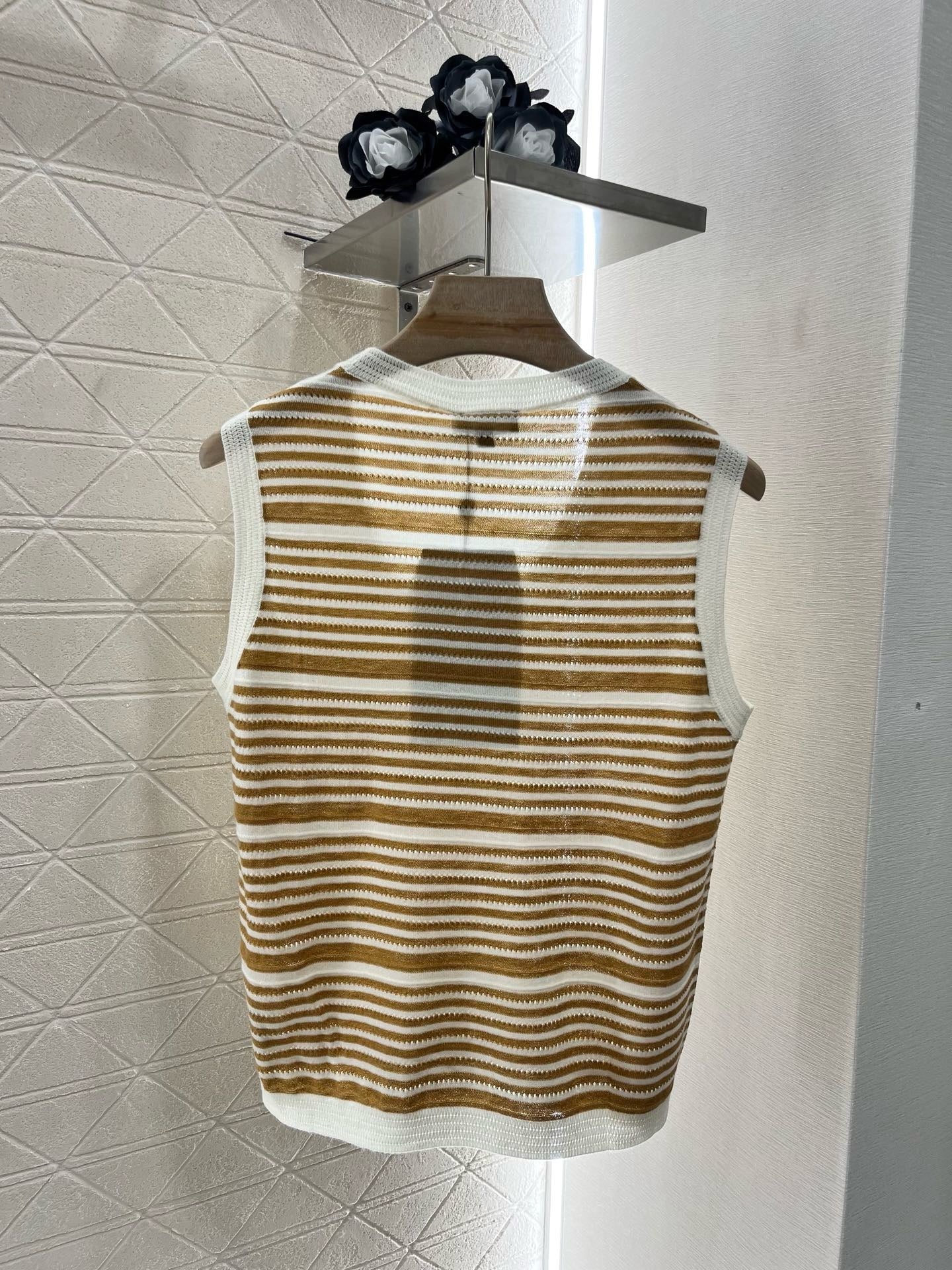 C* 2025SS new striped knitted vest