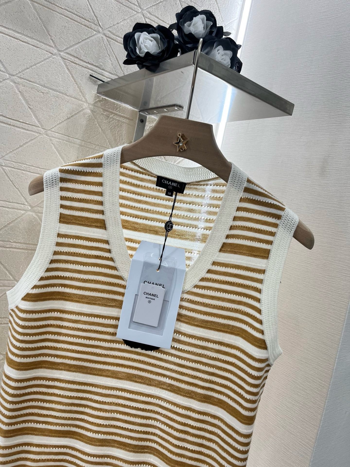 C* 2025SS new striped knitted vest