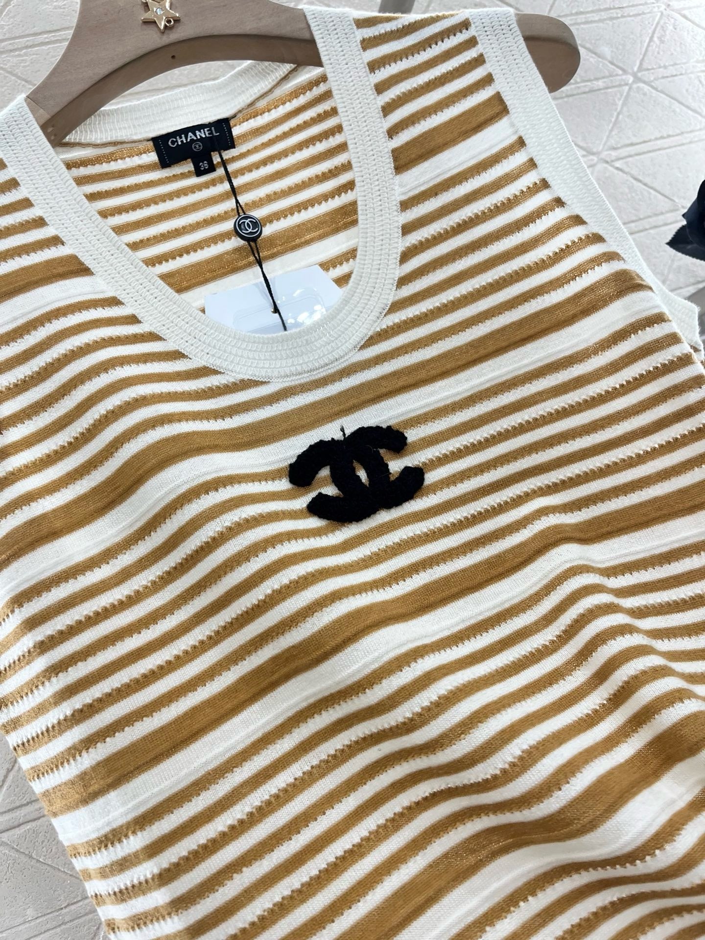C* 2025SS new striped knitted vest